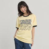 マルチーズアーカイブライングラフィックリンガー半袖Tシャツ