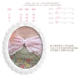 ROSE ISLAND Matcha Peach Dew Bowknot Halter Neck Light Pink Contrast Mint Green Old-fashioned Floral Dress