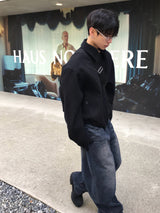 ミニットピーチフリースワイドデニムパンツ