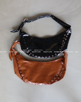 Punching Half Moon Round Shoulder Bag