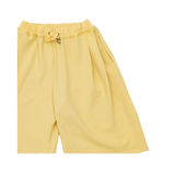BERMUDA PLEATS WIDE SWEAT SHORTS_BUTTER YELLOW