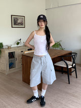 SIDE SHIRRING BUTTON SLEEVELESS (3C)