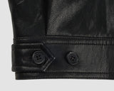 CROP LEATHER[FAUX] JACKET (BLACK)