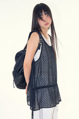 Dot sheer layered dress