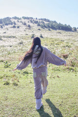VELVET STRIPE WIDE PANTS (OAT)