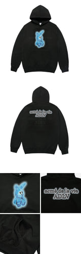 24FW レトロラビットフーディー ブラック