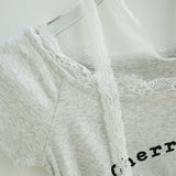 チェリー プリント レースTシャツ