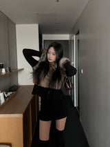 Brushed.ver Four Seasons Low Rise Banding Mini Skirt (Black)