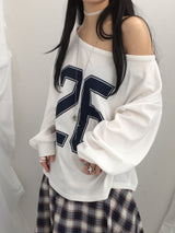 Numbering loose sweatshirt