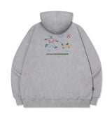 26FW★ライン ワーク エンブロイダード フード ジップアップ