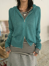 Wish Stripe U-Neck Long-Sleeve T-Shirt (6c)