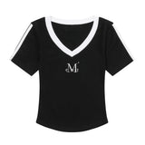 バインディングトラックラインハーフスリーブTシャツ (4COLOR)