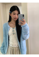 レースブルーリボンツーピース長袖Tシャツ