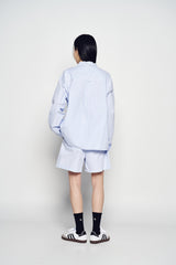 25SS ストライプセットアップルーズフィットショートパンツ ブルー