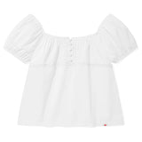 KIRSH PLAIN LACE SQUARE NECK BLOUSE - WHITE