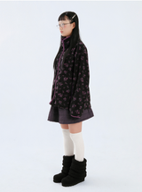 flower fleece jacket (black)