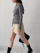 Basic Cotton Layered Skirt Pants