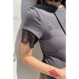 LACE SLEEVE TEE