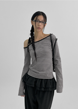 [MADE] Pelsy String Unbalanced Long Sleeve T-shirt