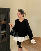 [MADE] Silhouette, summer V-neck loose fit knit