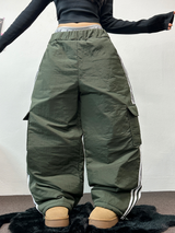 TRACK CARGO STRING PADDING PANTS ❤🖤🤎💚💙5COLOR