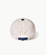 Flower Shirring Ball Cap - White/Navy