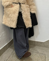 Kikam Stripe Banding Wide Brushed Pants