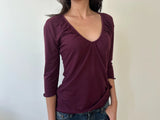 ルーシュド ネック Tシャツ