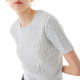 ケーブルハーフニット LIGHT GRAY