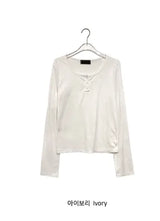 Lei Button Roll-up Long Sleeve Tee