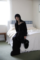 Layered brushed banding pants