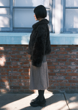 Fluffy Midi Skirt / Beige
