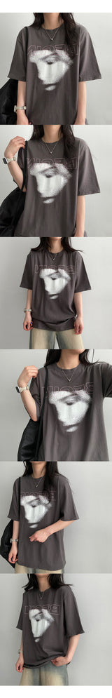 Penru vintage printed short-sleeved shirt