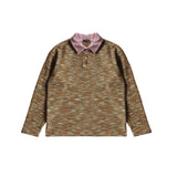 Marble Stripe Collar Tee (brown)