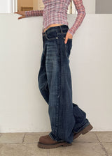 INDIGO LOW DENIM PANTS
