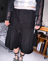 (2color) Flower Embroidery Flare Midi Skirt