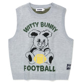 WITTY BUNNY FOOTBALL ニットベスト - MELANGE GRAY