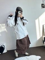ヒップツーラインナンバーリングロゴスリーブTシャツ💙🤍🖤3カラー