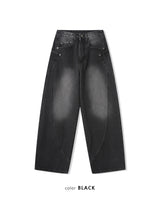wave washed denim pants(4colors)