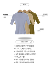 half-turtleneck slim line knitwear T-shirt