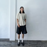 Charcoal Draped Stripe Shorts
