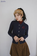 Real Button Embroidered Knit Cardigan