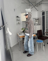 No.0931 LVN velvet hood ZIP-UP (3color)