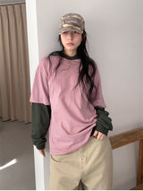 COMBI STRIPE HOOD TEE (3C)