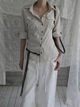 Sareon Open Collar Three QuarterShirt