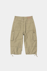 ヴィンテージ ミリタリー カプリ カーゴパンツ(Washed Beige)
