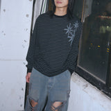 Untitled Starrynight Small Stripe Long Sleeve BLack Chacoal