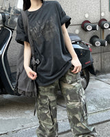 ビンテージピグメントスプレー半袖Tシャツ