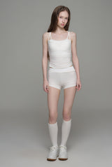 Basic layer athletic shorts, White
