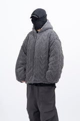 Manon Cable Hooded Fur Jacket